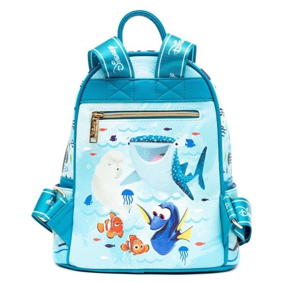 WondaPop Disney Finding Dory 11" Vegan Leather Mini Backpack in Blue. NWT - Picture 2 of 13